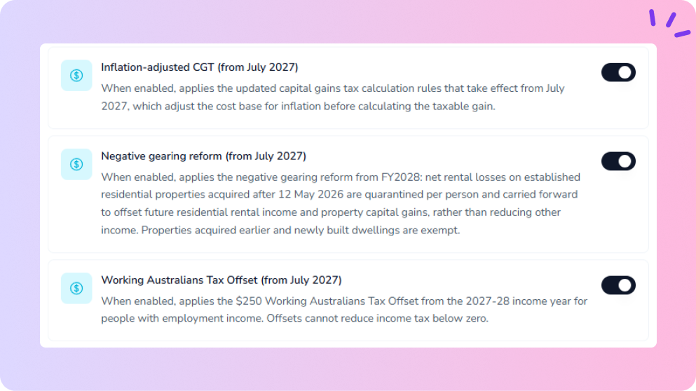 <span id="hs_cos_wrapper_name" class="hs_cos_wrapper hs_cos_wrapper_meta_field hs_cos_wrapper_type_text" style="" data-hs-cos-general-type="meta_field" data-hs-cos-type="text" >Model the CGT & negative gearing changes announced in the 2026-27 Budget</span>
